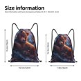 thumbnail image 2 of Xecao Lazy Stone Bear Pattern Sports Drawstring Backpack - String Swim Gym Bag with Wet Proof Pocket for Women&Men-Small, 2 of 6