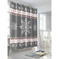 thumbnail image 3 of Chrsitmas Snowflake Shower Curtain Set ，Waterproof Fabric Shower Curtains Winter Snow Gray Background Shower Curtains for Bathroom,Bathroom Decor 72"x78", 3 of 6