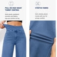 thumbnail image 5 of Wide Leg Jeans for Women Elastic High Waisted Denim Pants Straight Leg Slimming Stretch Jeans Casual Baggy Fashion Pull on Trousers, 5 of 10
