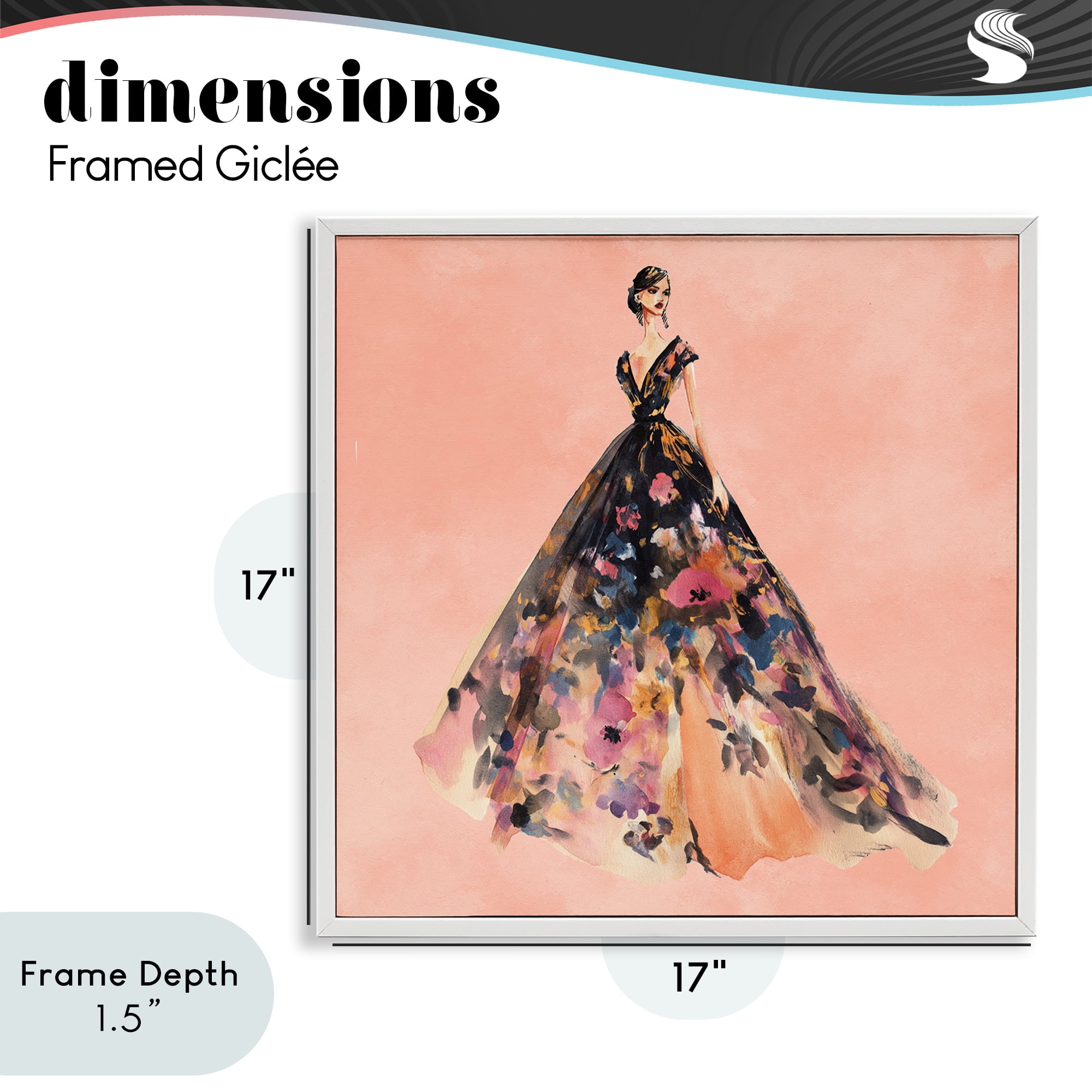 Stupell Industries Rose Gold Night White Framed Giclee Art, design by Svetlana Aleynikova