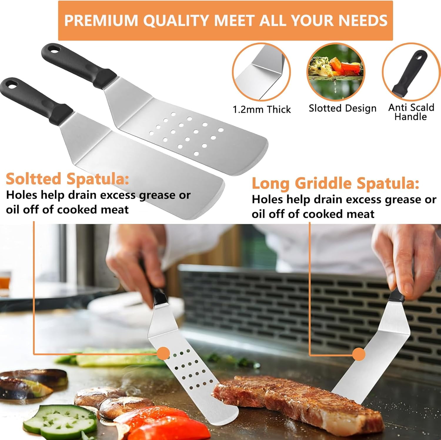 Griddle Accessories Kit for Outdoor BBQ: 27Pcs Flat Top Grill Accessories for Blackstone and Camp Chef, Professional Grilling Accessories with Grill Spatula Set, Basting Cover, Scraper, Carry Bag