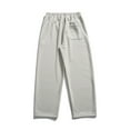 thumbnail image 4 of Honeeladyy Mens Straight Leg Pants, Winter Warm Elastic Waist Drawstring Solid Color Loose Soft Sweatpants Birthday Gifts Silver M, 4 of 4