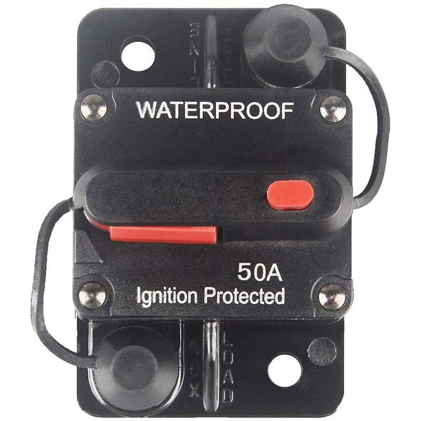 Disyuntor con reinicio manual 12 V-36 V CC Montaje en superficie impermeable para audio de automóvil Rv Marine Boat Truck Trolling Motors, 30-300 A Fusible reiniciable para altavoz de automóvil