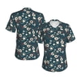 thumbnail image 3 of Yiaed Vintage Floral Print Women's T Shirt V-Neck Short Sleeve Shirt Casual Breathable Tee Summer Tops-Small, 3 of 5