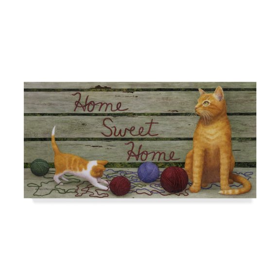 Trademark Fine Art 'Home Sweet Home Cats' Canvas Art by Marcia Matcham