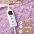 thumbnail image 4 of GARVEE Electric Heated Blanket Throw,50"×60" Fast Heating Blanket Throw with 10 Heating Levels&10 Time Settings,Lavender Purple, 4 of 9