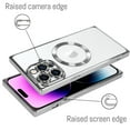 thumbnail image 3 of Dteck for iPhone 13 Pro Max Case Magnetic Compatible with MagSafe, Soft Plating TPU Bumper Anti-Scratch Shockproof Clear Cover with Camera Lens Protector for iPhone 13 Pro Max,Silver, 3 of 4