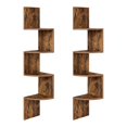 thumbnail image 1 of 2 estantes de esquina para pared, de madera rústica, para almacenamiento, decoración, montaje en esquina Marrón, 1 of 9