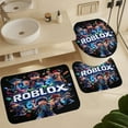thumbnail image 6 of Roblox print Shower Curtain Sets Bathroom Set Decor with Non-Slip Rugs Bath U-Shaped Mat Toilet Lid Cover Waterproof Game fans Bathroom Curtains Shower Set with 12 Hooks 72x139IN, 6 of 8