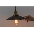 thumbnail image 4 of FSLiving Plug-in Pendant Light Swag Hanging Swag Dimmable Mini Light Retro Industrial Style Gold Bronze E26 Socket Heads with 15ft Black Weave On/Off Dimmer Switch Cord for DIY Project Customizable, 4 of 9