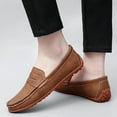 thumbnail image 5 of Big Size Men's Casual Loafers Slip On Leather Shoes Lightweight Driving Shoes Moccasins Classic Penny Loafer Flats Boat Shoes, 5 of 10