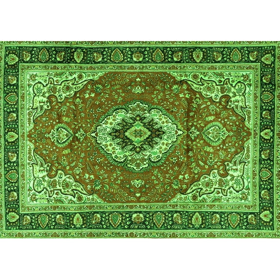 Ahgly Company Indoor Rectangle Persian Green Traditional Area Rugs, 8' x 10'
