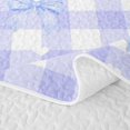 thumbnail image 5 of Erosebridal Blue Bow Gingham Quilt King, Princess Style King Coverlet Set for Girls, 3 Pieces, 5 of 7