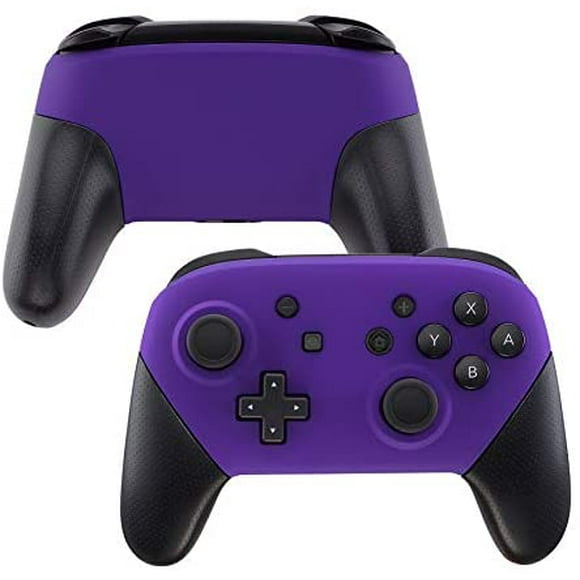 eXtremeRate Purple Faceplate and Backplate for Nintendo Switch Pro Controller, Soft Touch DIY Replacement Shell Housing