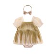 thumbnail image 1 of Gupgi Barboteuse à Franges pour Bébé Fille Robe à Manches Courtes avec Bandeau et Franges à Sequins, 1 of 8