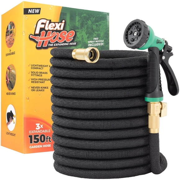 Manguera de jardín Flexi Hose de 46 m extensible con boquilla de 8 funciones
