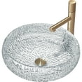 thumbnail image 2 of CastelloUSA Moonshell Round Basin Glass Crystal Bathroom Vessel Sink - 18" Clear, 2 of 5