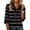 Black&161224E, variant on Garbnen Women's 3/4 Sleeve Tops Fashion Striped Women's Henley Tops Spring Summer Elbow Length Sleeve Button Womens Blouses