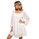 thumbnail image 4 of ABPHQTO Vestido corto estilo babydoll con manga farol y cuello cuadrado clásico para mujer, 4 of 5