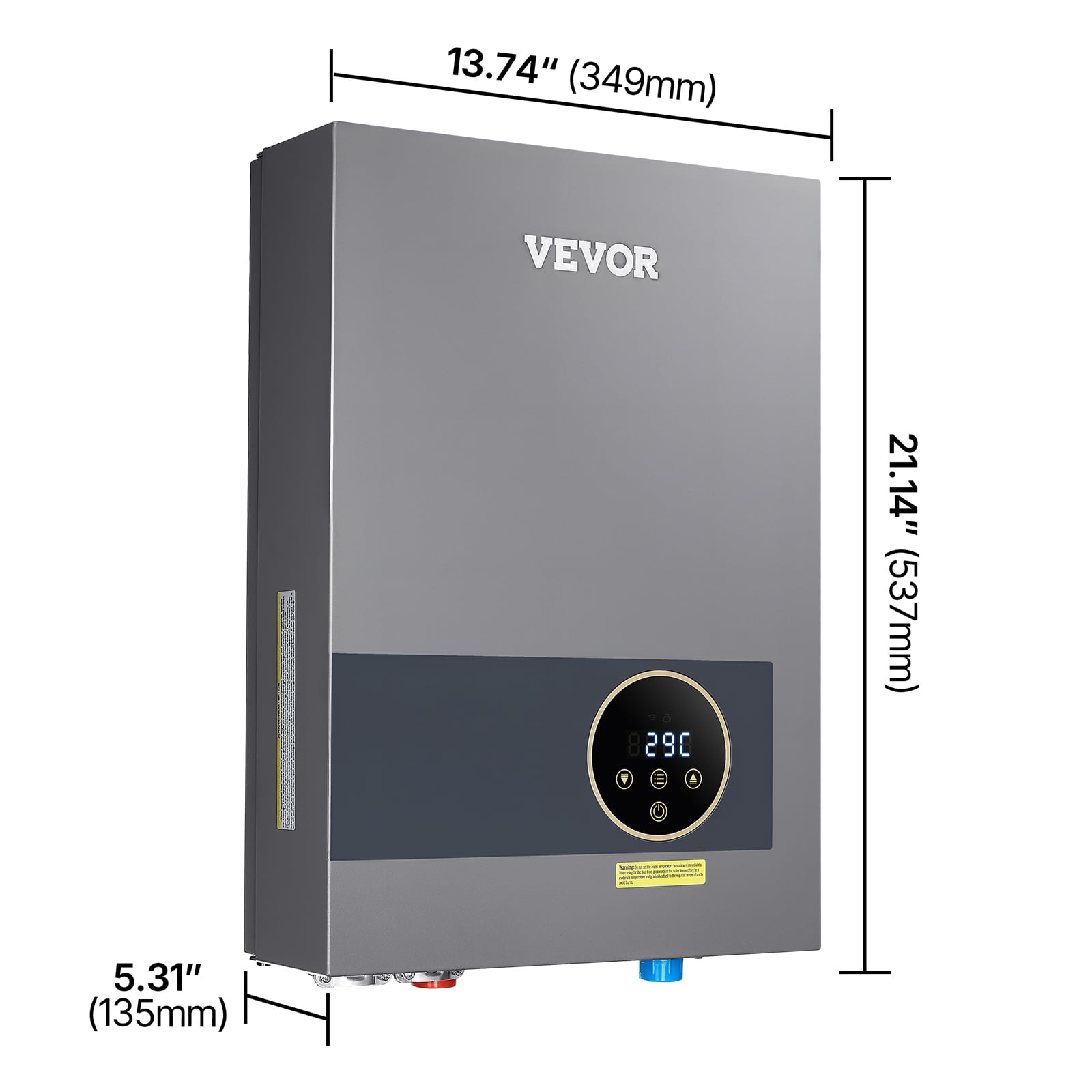 VEVOR Tankless Electric Water Heater, 36kW Instant Hot Water Heater Under Sink, On Demand for Bathroom, Kitchen, Office with LCD Touch Screen, Child Security Lock ,Space-Saving, 240V