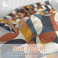 thumbnail image 5 of Navy Blue Beige Bedding 3 Piece Duvet Cover Set California King, Middle Century Modern Geometric Abstract Art Soft Microfiber Comforter Cover with Zipper Closure & Pillowcases, Quilt Cover, 5 of 9