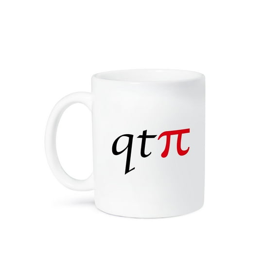 3dRose, qt pi, Red, 11oz Mug