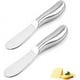 thumbnail image 1 of Cuchillo para untar queso para untar de mantequilla, acero inoxidable, fácil de untar con mango ergonómico, 13,5x2,5 cm, 2 unidades, 1 of 5