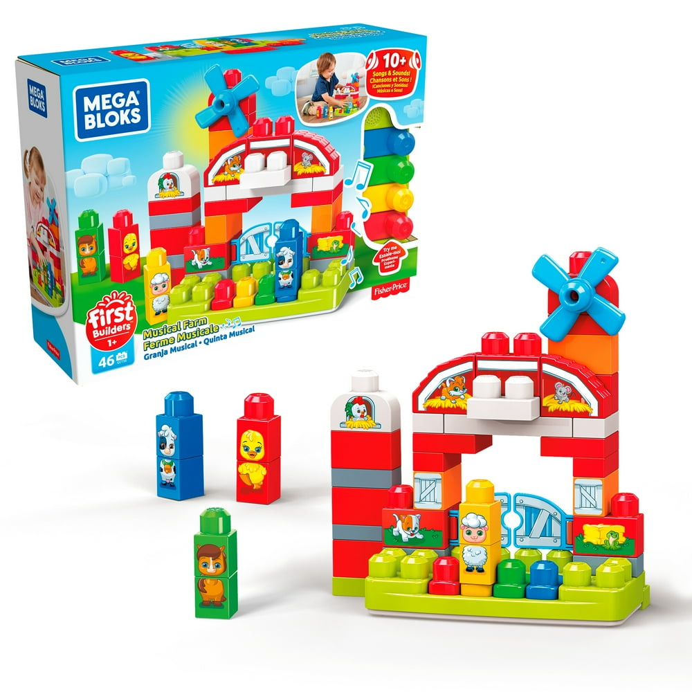 Mega Bloks First Builders Musical Farm with Big Building Blocks