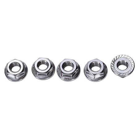 

25 Pcs 304 Stainless Steel Serrated Flange Metric Hex Lock Nuts M6