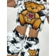 thumbnail image 3 of Conjunto De Dos Piezas Con Estampado De Oso De Dibujos Animados, Camiseta De Manga Corta Con Cordón Y Pantalones Cortos Con Cintura Elástica, Ropa De Mujer, 3 of 4