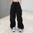 thumbnail image 4 of Pantalón Cargo Pantalones Cargo Mujer American Y2k Vintage Cargo Pantalones Streetwear (Negro L) Ygjytge para Mujer Negro T L, 4 of 6
