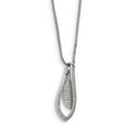 thumbnail image 1 of White Sterling Silver necklace Cable with pendant Cubic Zirconia CZ Clear 18 in 1 mm, 1 of 3