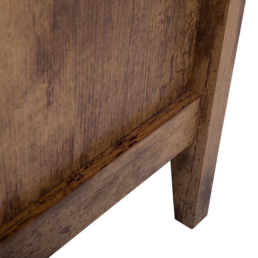 Kadyn Bedside Tables&nbsp;set of 2, Wooden End Side Table with Storage Cabinet and Open Shelf, Bedside Table for Bedroom, Living Room, Rustic Brown