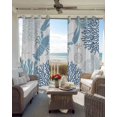 thumbnail image 4 of Navy Blue Coastal Blackout Curtains, Light Blocking Print Window Curtains, Summer Lobster Coral Nautical Thermal Insulated Window Drapes for Living Room Kitchen Cafe 2 Panels, 84"W x 63"L, 4 of 9