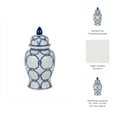 thumbnail image 4 of Decorative Ceramic Temple Jar for Living Room Decor - Stylish Home Decor for Bedroom, Office, and Table Centerpiece - Modern Flower Vase for House Accent, Entryway, or Kitchen - 15", Blue & White, 4 of 14