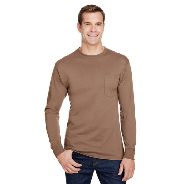 - Hanes Adult Workwear Long-Sleeve Pocket T-Shirt - - Walmart.com - Walmart.com