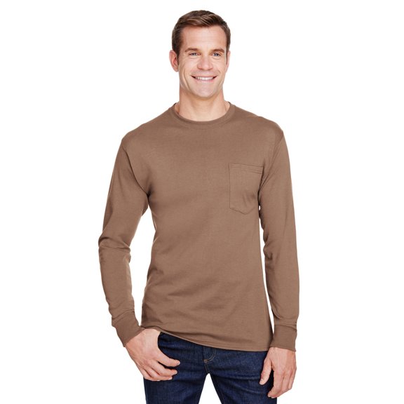 Hanes - New IWPF - Men - Workwear Long Sleeve Pocket T-Shirt