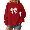 thumbnail image 2 of Blmnix Valentine Holiday Shirts Pullover Cotton Tshirt Red Crew Neck Long Sleeve Boho Tops for Women, 2 of 5