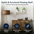 thumbnail image 2 of American Art Decor Small Rustic Embossed Wood Decorative Floating Wall Mounted Shelf - White - 24.25" L x 3" H x 8.25" D, 2 of 7
