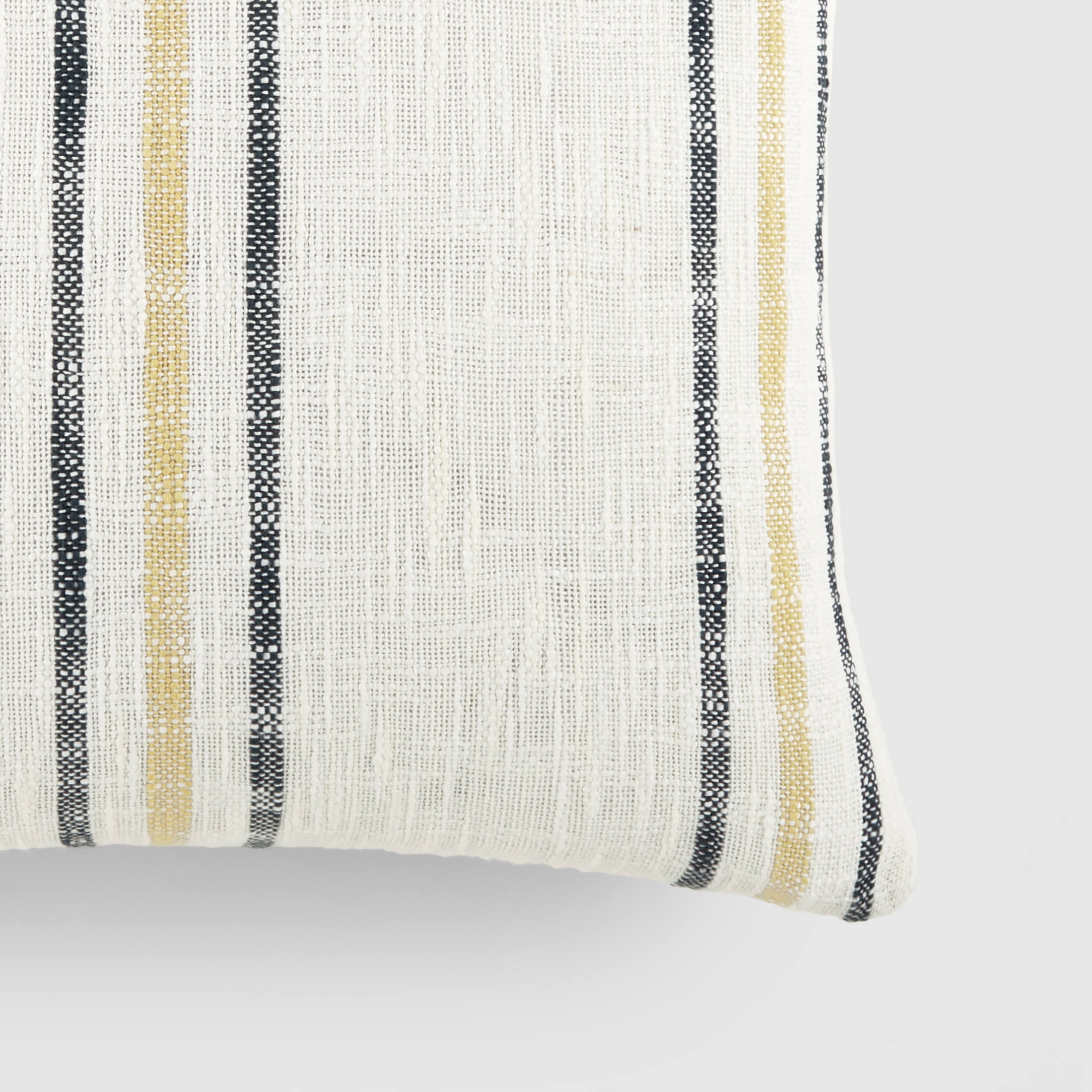 Cotton Slub Textured Throw Pillow in Framed Farmhouse Stripe by Comfort Canopy