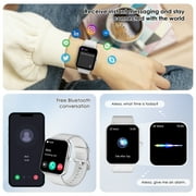 بلاكفيو الذكية ووتش لالروبوت & اي فون، 1.85 شاشة تعمل باللمس كبيرة، مكالمة هاتفية بلوتوث، 100 + الأوضاع الرياضية، Diy مشاهدة الوجه، صوت منظمة العفو الدولية، رمادي