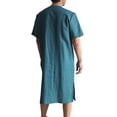 thumbnail image 4 of Sleep Robe for Men, V-Neck Short Sleeve Mid-Length Lounge Wear in Solid Color, Soft and Breathable Polyester Fabric for Home, Beach, and Vacation, 4 of 4