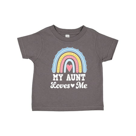 

Inktastic My Aunt Loves Me Retro Rainbow Niece Gift Toddler Toddler Girl T-Shirt