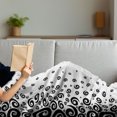 thumbnail image 3 of Black and White Soft Flannel Fleece Blanket, Abstract Design Art Style Graphic Ornamental Twirled Circular Pattern, Cozy Plush for Indoor and Outdoor Use, 70" x 90", Black and White, by Ambesonne, 3 of 5