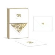 Punch Studio Elephant Boxed Thank you Notecards, 5.5"x4.25", Set of 10