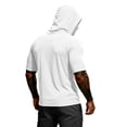 thumbnail image 6 of Men's Hooded Short Sleeve Sun Shirt with Face Mask - UPF 50+ Quick Dry UV Protection T-Shirt for Fishing, Hiking & Gym - Lightweight Athletic Pullover White XXL, 6 of 9