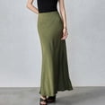 thumbnail image 2 of Kaemgyyd Maxi Skirt for Women Basic High Waist Texture Office Fishtail Skirt Bodycon Evening Party Pencil Skirt, 2 of 5