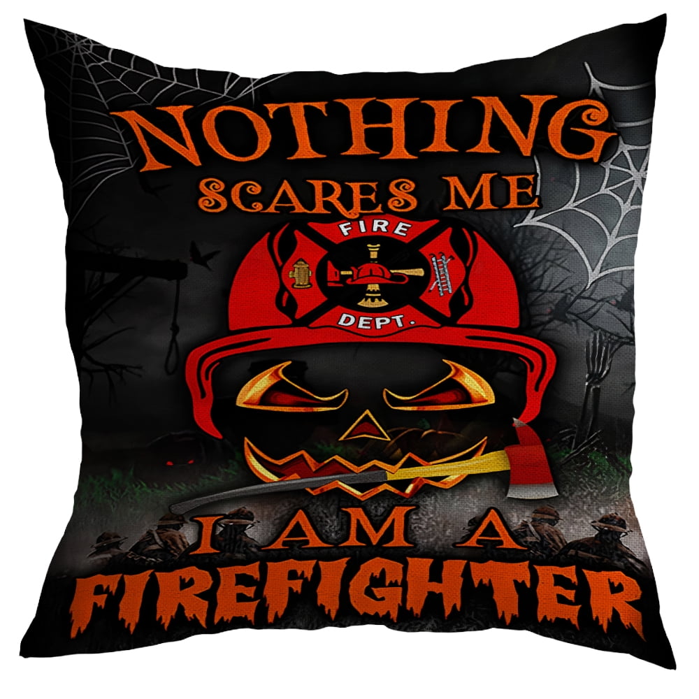 Halloween Pillows, Halloween Decoration I am a Firefighter Spider 
