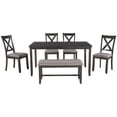 thumbnail image 6 of Home Kitchen Dining Set with Dinette Table, 4 Piece Chairs and Bench, Dinette Set Wood Rectangular Breakfast Table with Thick Legs & Distressed Finish, for an Apartment Breakfast, S6407, 6 of 9