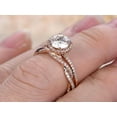 thumbnail image 4 of Art Deco 1.50 Carat Round Cut Halo Moissanite Diamond Wedding Ring Set In 10K Rose Gold, Promise Ring, Anniversary Ring, 4 of 5